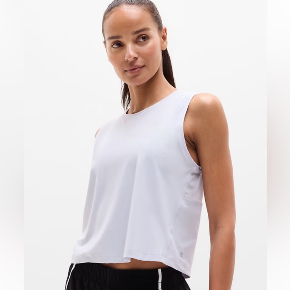 Athleta White Sleeveless Performance Ultimate Muscle Tank 3X Workout Fitness Top